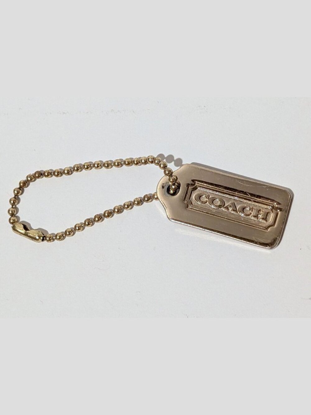 VTG COACH Small Fob GOLD TONE Metal Charm Hangtag Keychain